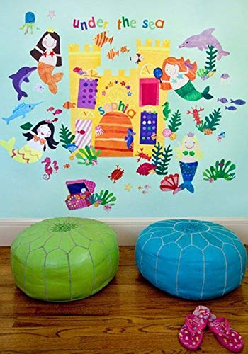 Exclusive Discount 70% Price  Oopsy Daisy Mermaids Peel and Place Wall Art, 54 by 45