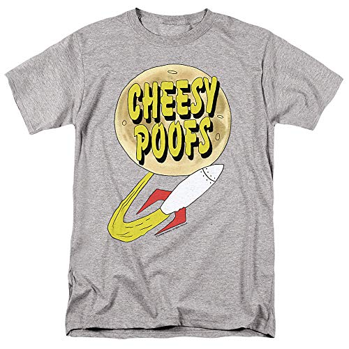 South Park Cheesy Poofs Unisex Adult T-Shirt, Athletic Heather, Large