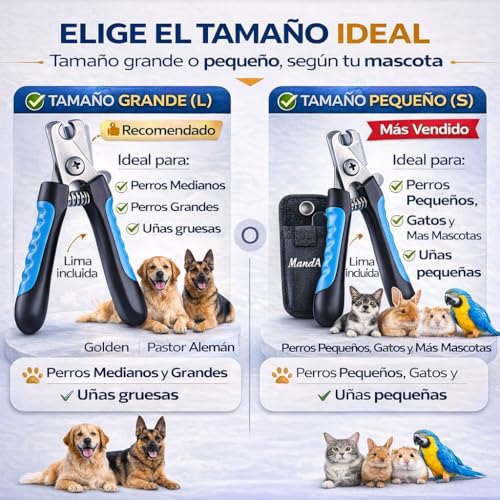 Miniatura 8 de Manda Cortauñas Perro - Gato - Con Funda Lima. Cuchillas Afiladas De Acero Inoxidable Y Con Cierre De Seguridad. Válido Para Mascotas. Tijeras Corta Uñas Grande.