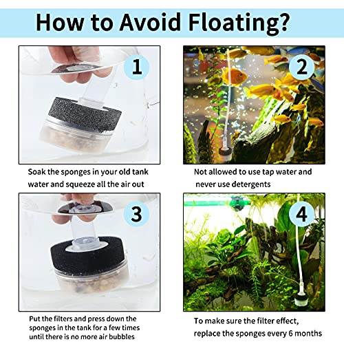 Image of 4PCS Air Driven Bio Filter Sponge Aquarium Filter, Bio Sponge Filter, Aqua Flow Sponge, Air Pump Driven, for Breeding Fry Betta Shrimp Fish Tank Aquarium