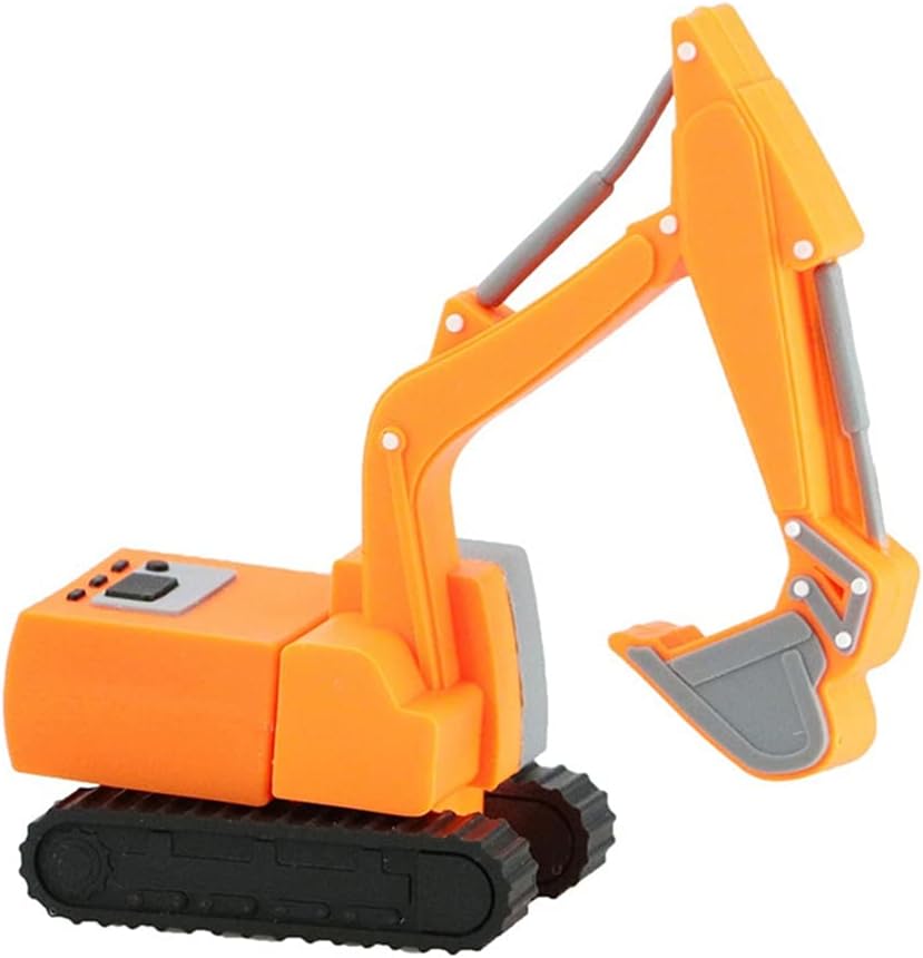 128GB Excavator Shape USB Flash Drives Memory Stick USB 2.0 Flash Drive Thumb Drive USB Drives USB Flash Disk Pen Drive U Disk PenDrive USB Disk (Orange)