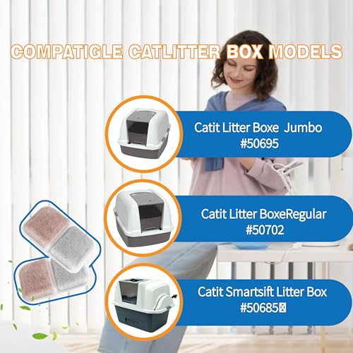 IVTCTV 8 Pack Filter Replacement Compatible with Catit Airsift Jumbo/Regular/Smartsift Box, Dual Action Filter to Keep Catit Litter Box Fresh Smell，Cat Litter Box Filters Pads Replacement - Thumbnail 4