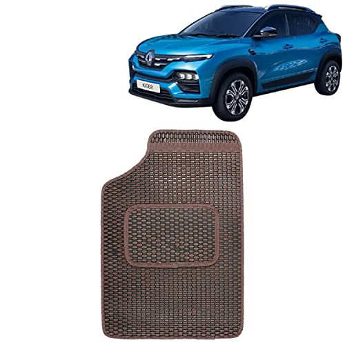 Image of Kingsway Dotted Design Car Floor Foot Mats Universal Fit for Renault Kiger, Model Year : 2021 Onwards, Water and Dustproof, Color Brown, Set of 5 Pieces