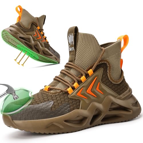 Image of Steel Toe Boots for Men Work Indestructible Safety Boots | Impact-Resistant, Puncture-Resistant, Comfortable, Wear-Resistant, Construction Factory, Warehouses, Jobsites