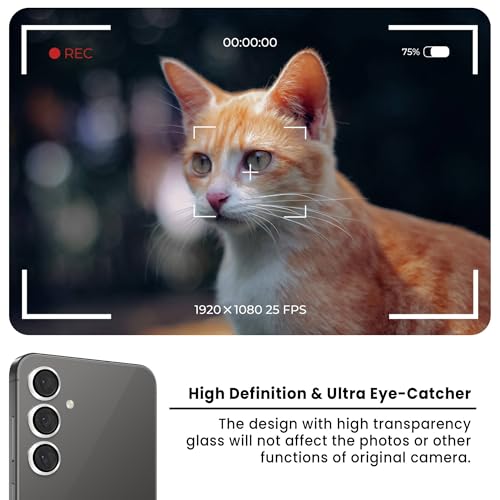 Image of FIRST MART Silver Camera Ring Guard Protector for Samsung Galaxy S24 FE | Tempered Glass with Metal Alloy Rings, HD Clear, Scratch Resistant, Case-Friendly | Pack of 1