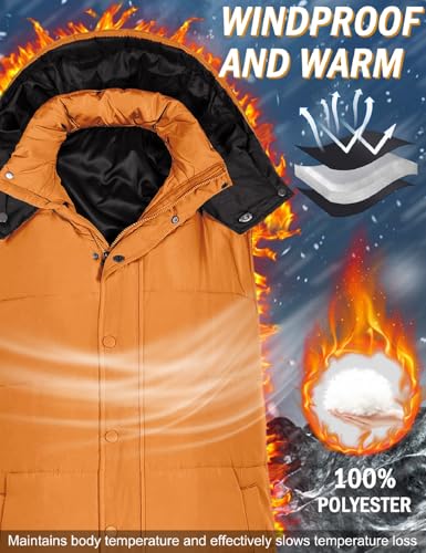 Long Puffer Vest Women With Hood Sleeveless Down Vest Warm Jacket Winter Coat With Pockets4