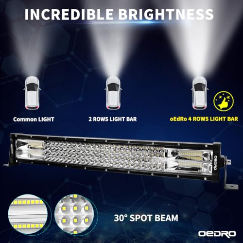 Image of OEDRO 24 Inch LED Light Bar Curved (w /Mounting Bracket) Quad-Row