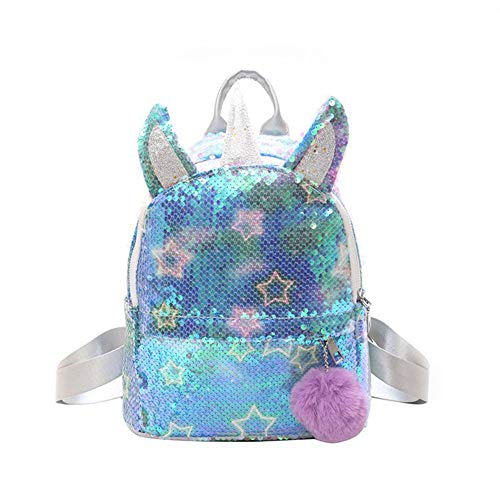 YUIP Mochila de Unicornio  Escolar para niña  de Lentejuelas  de  de Viaje