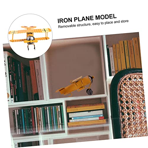 Veemoon avion en fer deco suspendue jaune pour ecole et fetes