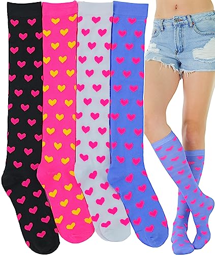 Image of ToBeInStyle Women's Colorful Patterned Design Knee High Socks