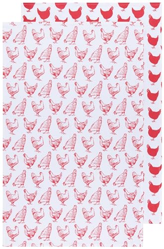 Image of Now Designs, Towels Tea Flour Red, 2 Count