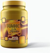 Magic Silk Sparkle Metallic Colour Extra Sheen Non Fading, Glitter for Painting Walls, Ceilings | Ideal For Wood, Glass, Canvas, Metal, Plastic | Acrylic Paints (100_milliliters, Gold)
