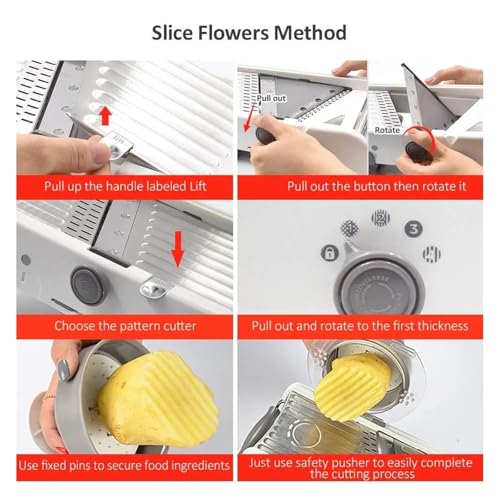 Cortadora ajustable 18 en 1 de acero inoxidable para cocina miniatura 5