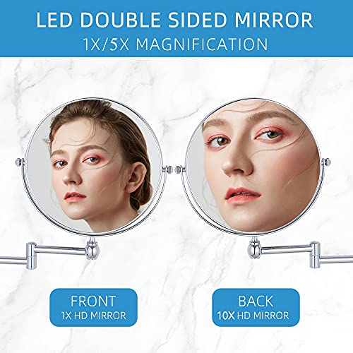 Miroir grossissant mural x10 double face DOWRY pour une routine beauté visage impeccable