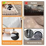 BingoPaw Hundebett Grosse Hunde waschbar: XL Hundekissen flauschig Hundematte für Hunde, Hundematratze wasserdicht abnehmbar rutschfest, beruhigendes Haustierbett, Grau, 105x70x12 cm
