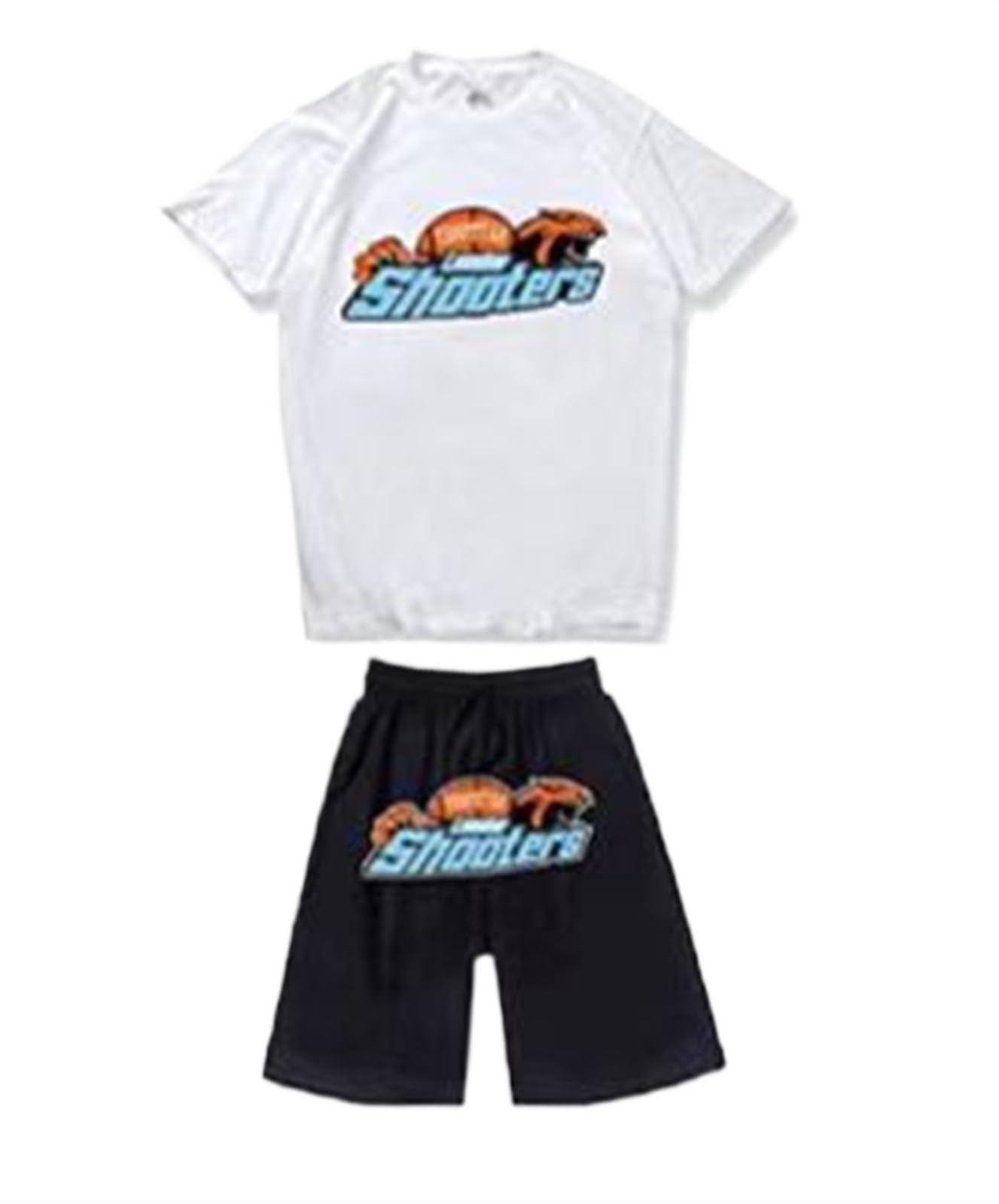 BIXPAKBIXPAK Trapstar Tiger Shooter HD Printed 2 Piece Short Sleeve and Shorts Set for Men, Lightweight and Breathable for the Road(904,X-Large)