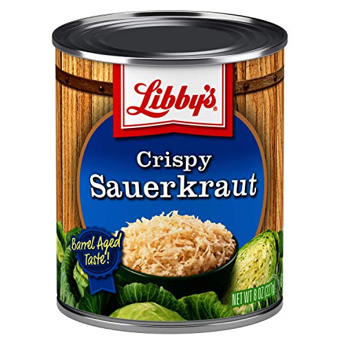 Libby’s Crispy Sauerkraut | Classic Barrel Aged Tangy-Sour Taste | Crunchy | Translucent Golden Color | Shredded White…