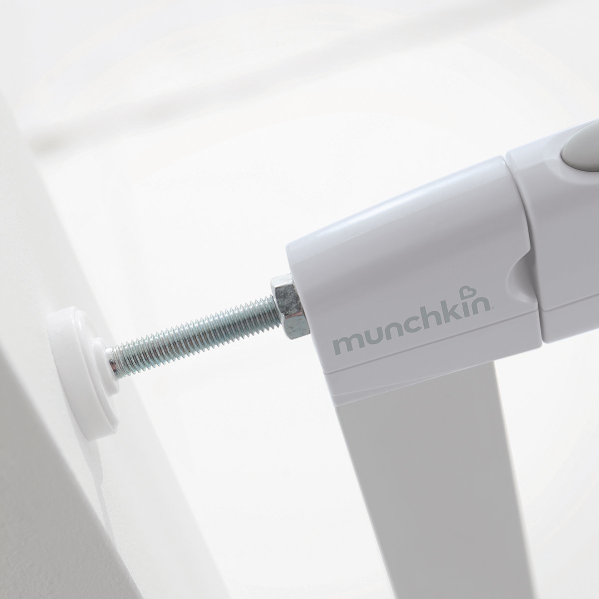 Munchkin Barrière de Sécurité Easy Loc Bébé & Tout-Petits | Barrière de Sécurité Large pour Escaliers & Portes | Installation Facile sans Vis | 73-79cm | Blanche