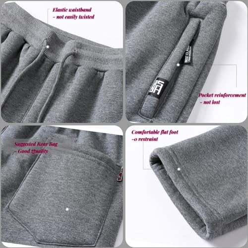 Jeshowmen Calças de moletom masculinas forradas de lã de ovelha calça esportiva de inverno masculina