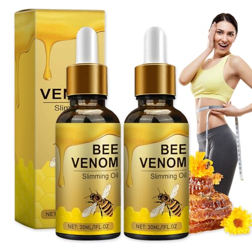 Bee Venom Slimming Oil, Bienengift Tropfen zum Abnehmen Original, Massageöl für Hautpflege, Formungsöl, Bienengift Serum Weight Loss, Fettverbrenner, Fatburner, Modellierung, 2 Stück