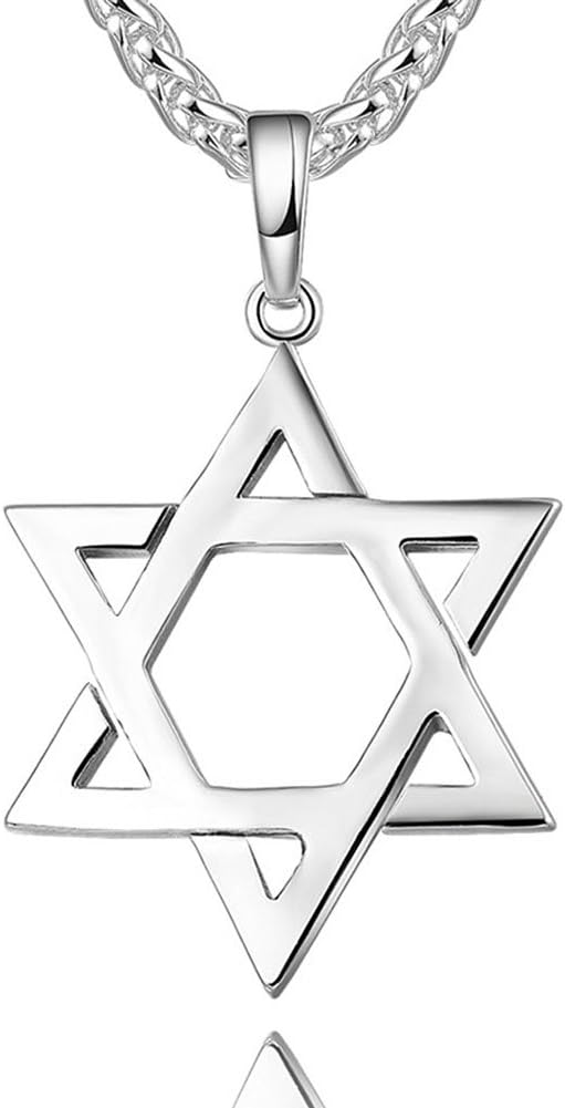 TTVOVO Jewish Jewelry Magen Star of David Pendant Necklace Women Men Chain Black Gun Plated/18K Gold Plated/Stainless Steel Israel Necklace
