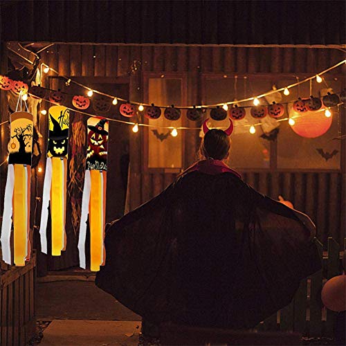 40 Inch Halloween Pumpkin Ghost Windsock Flag, Halloween Windsock Outdoor Hanging Decoration for Front Yard Patio Lawn Garden Party Decor