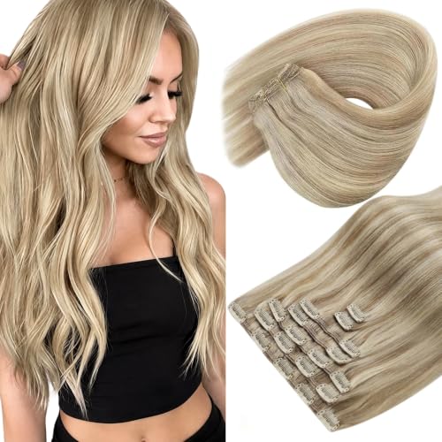 Sunny Hair Clip in Hair Extensions Real Human Hair Blonde Remy Extensions