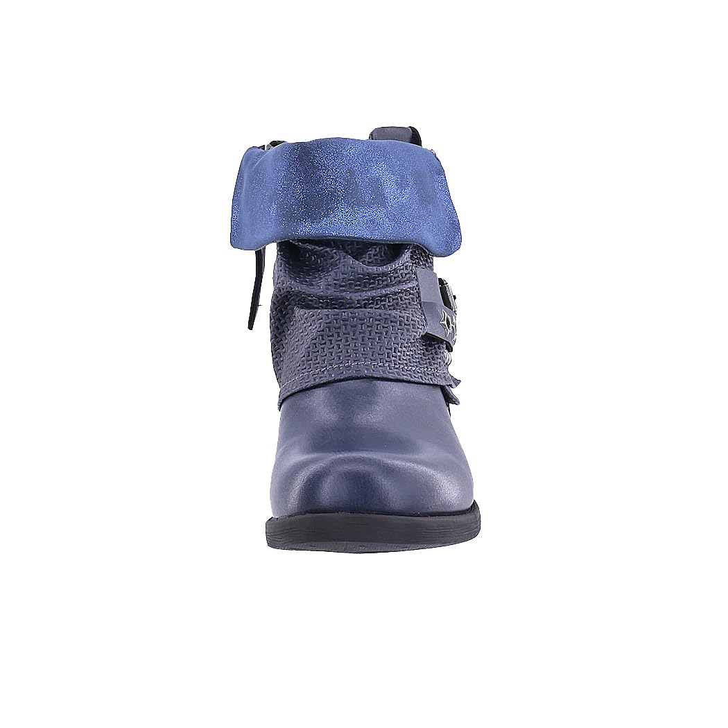 Elara Botines Mujer Botas de Estilo Motero Remaches Chunkyrayan