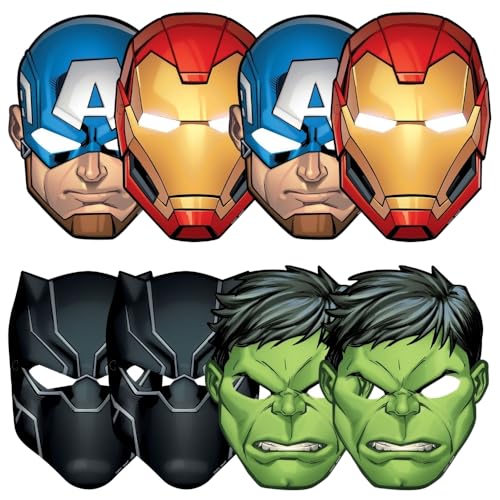 Masques en papier Avengers pour animer un anniversaire et un goûter d'enfants