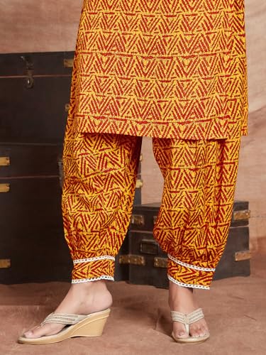 Image of EthnicJunction Women's Cotton Blend Embroidered Salwar Suit Set