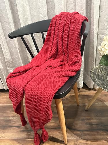 Image of Super Soft & Breathable Christmas Throw Blanket - Red | Classy Throw Suitable for Home Couch, Sofa, Bed Decor & Bedroom | Skin-Friendly & Lightweight All Season Throw