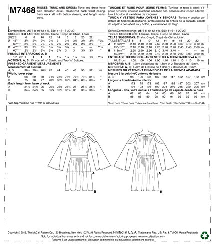Patrons pour robes McCall's Patterns A5 pour ajuster facilement vos mesures