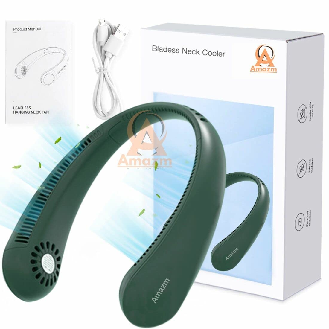 Amazm Portable Rechargeable Neckband Fan - Stay Cool and Comfortable Anywhere - Ideal for Outdoor and Indoor Activities - Lightweight and Quiet - 360 Degree Rotation (Assorted Color) (B0C6WY1R9P) Amazon Price History, Amazon Price Tracker