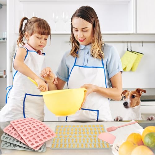 Onlyesh 4 Stück Backmatte Hundekekse, Silikon Hundekekse Backform mit Teigschaber und Backpinsel, BPA-frei Backmatten für Hundeleckerlies, für DIY Hundeleckerlies, Schokolade, Kekse