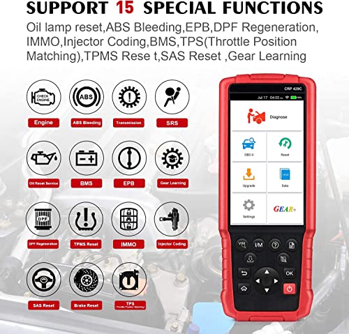 2023 Upgrade Launch Crp429C Elite Android All System Obd2 Scanner With 15 Reset,Lifetime Free Online Update,Abs Bleeding,Injector Coding/Oil/Throttle/Epb/Bms/D-P-F/Sas/Immo/Tpms Reset/Gear Relearn.etc #TOP1