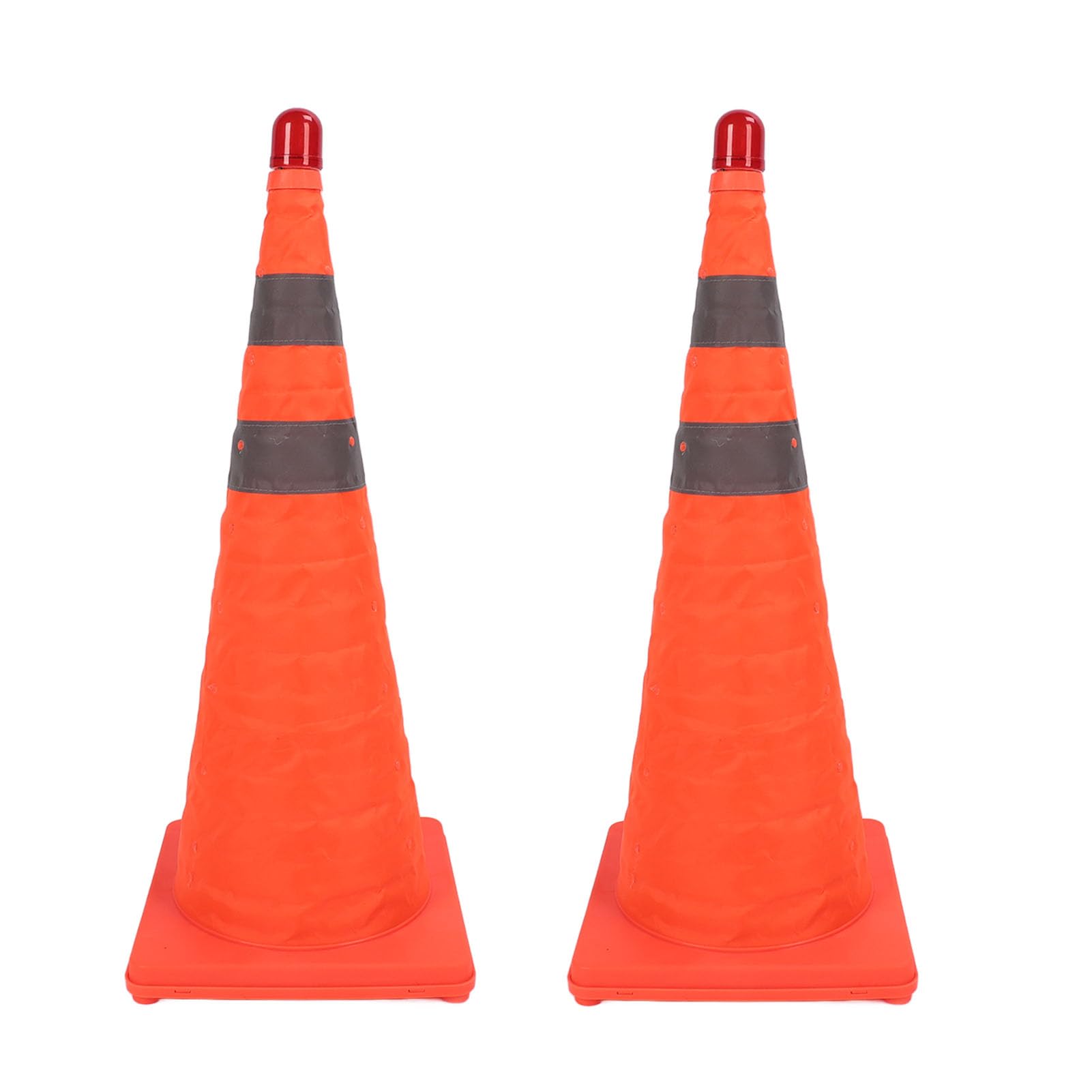 CHICIRIS Conos Reflectantes de Seguridad Vial, Plegables, Duraderos, de 70 Cm de Alto, para Control de Tráfico y Situaciones de Emergencia, Paquete de 2, Color Naranja