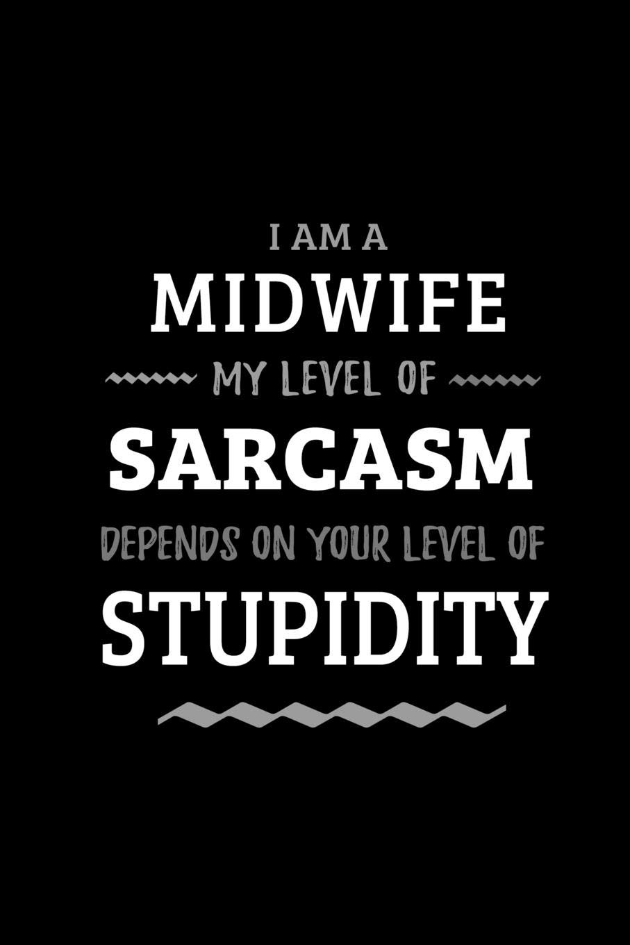 Midwife - My Level of Sarcasm Depends On Your Level of Stupidity: Blank Lined Funny Midwife Journal Notebook Diary as a Perfect Gag ... Gift for friends, coworkers and family.