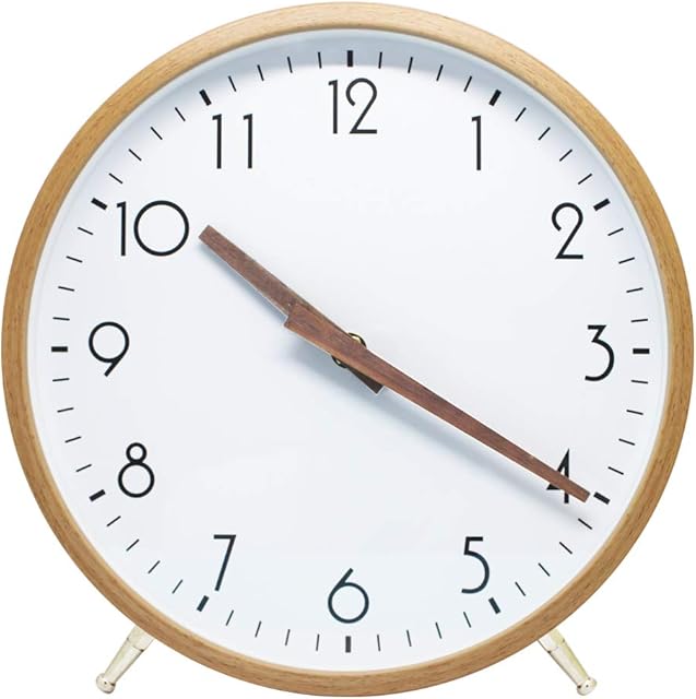 ALEENFOON 10 Inch Wooden Quartz Wall Clock 25cm Modern Silent Non-ticking Wood Wall Clocks Table Clock for Living Room Bedrooms Office Kitchen Indoor Kids (White)