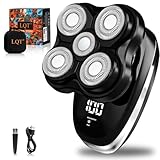 LQT Head Shaver for Bald Men | Wet & Dry Electric Shaver with 5D Floating Head & Magnetic Blades | Rechargeable Razor with LED Display & 3-Second Safety Lock