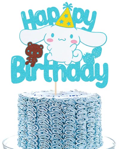 Superdecor Cake Topper For Cinnamoroll Theme Cartoon Cake Decoration Happy Birthday Anime Kawaii Animals Dog Party Supplies For Aldults Kids Pets Childrens #TOP16