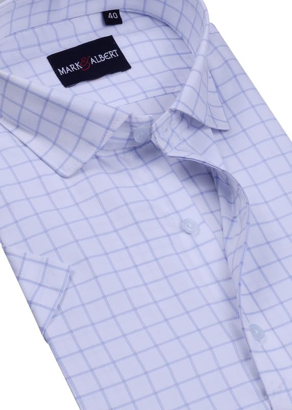 Image of Mark & Albert Men's Half Sleeves Cotton Formal Shirt