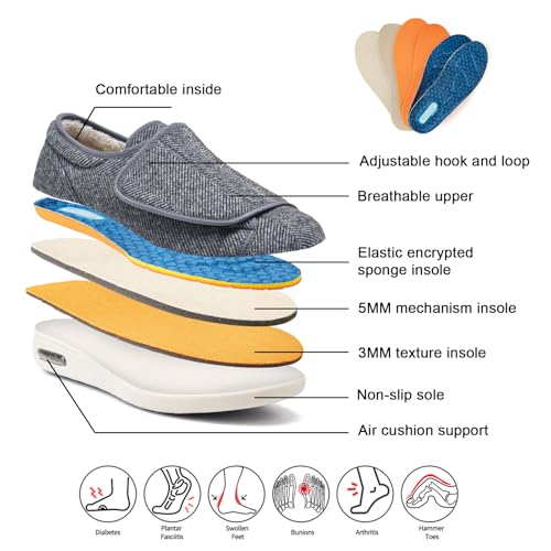 Zapatos ortopédicos para personas mayores con cierre ajustable y espuma viscoelástica A9255 4