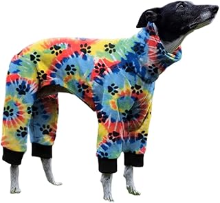 Cnkwei Dog Pajamas Medium Large Dog Paw Printed Greyhound Pajamas Jumpsuit Bodysuit