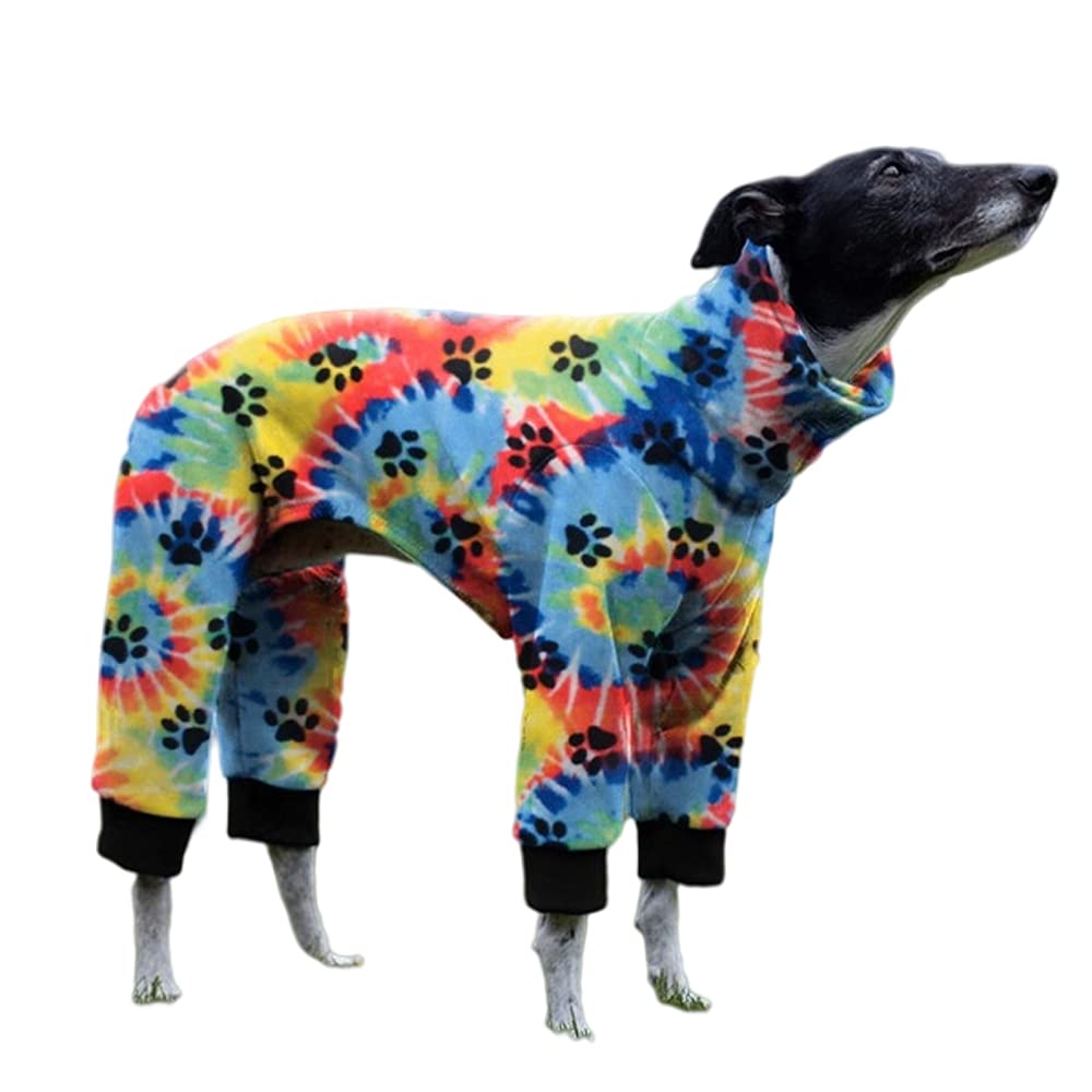 Cnkwei Dog Pajamas Medium Large Dog Paw Printed Greyhound Pajamas Jumpsuit Bodysuit