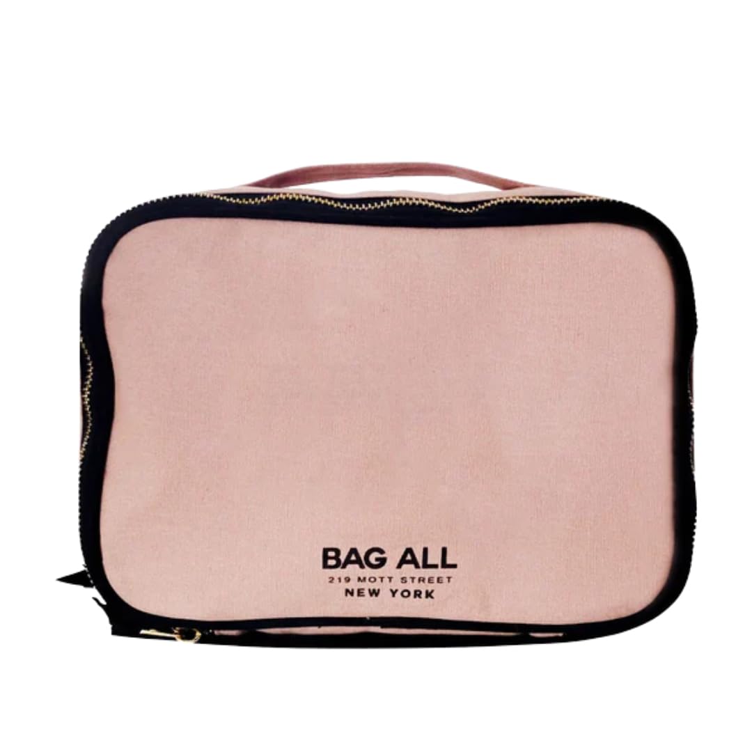 Bag-all Spersonalizowane etui z dwoma przegródkami | uniwersalna kosmetyczka na podróż | organizer na przybory do makijażu, kabel, leki i wiele innych | podwójny zamek błyskawiczny torba damska i