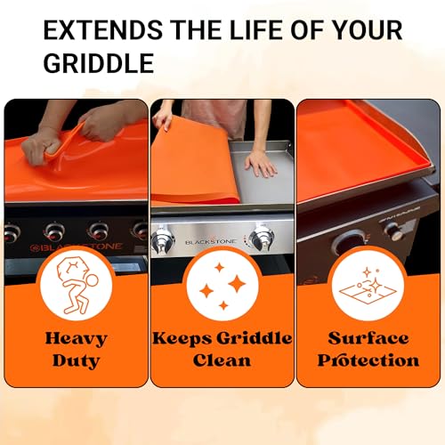 Image of 17 inch Premium Silicone Griddle Mat for Blackstone 17 Inch Grill, Heavy Duty Food Grade Silicone Griddle Cover, Keep Your Grill Clean and Rust-Free All Year Long