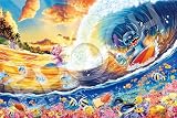 エポック社 1000ピース ジグソーパズル ディズニー Stitch -Sunset Surfing- （スティッチ -サンセットサーフィン-） 【パズルデコレーション コラージュ】 （50×75cm） 97-803s のり付き ヘラ付き デコレーションステッカー付き EPOCH