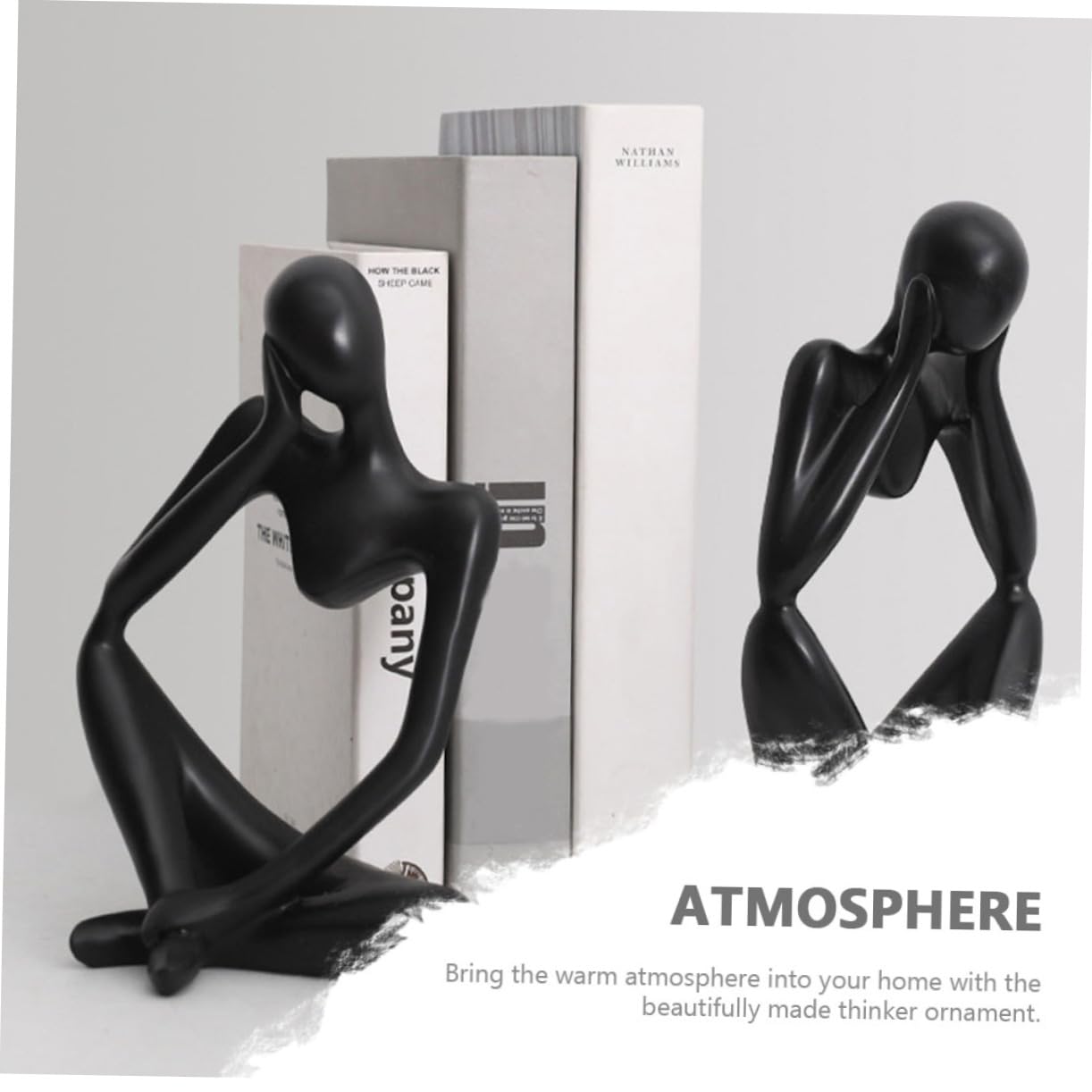 DECHOUS Statuetta Astratta di Figura Moderna 3 Pezzi in Resina Nera | Libreria e Soggiorno, Design Semplice Artistico, Oggettistica da Casa per Tavolo