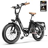1500W Peak Electric Bike for Adults, 48V 20Ah Removable Battery Max Range 80Miles & 30MPH Electric Bicycle, 20''×4.0' Fat Tire Ebike,Fast Cargo Ebikes,Commute Mountain Step Thru E-Bike