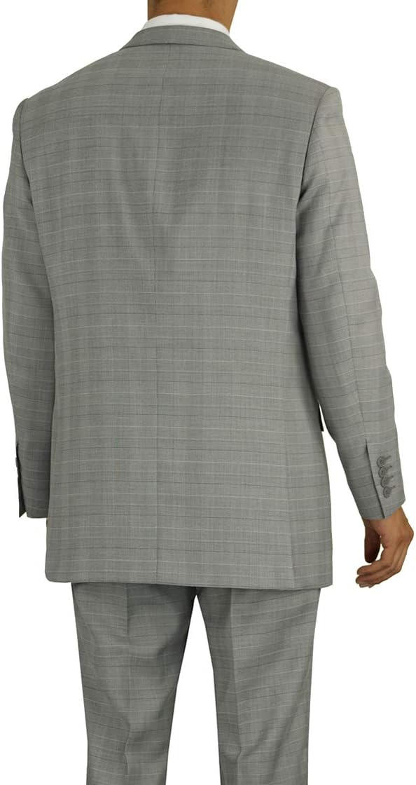 Marzzotti Eleganz Men's Modern Fit Two Button Suit (40 Regular US / 50 Regular EU, Gray)